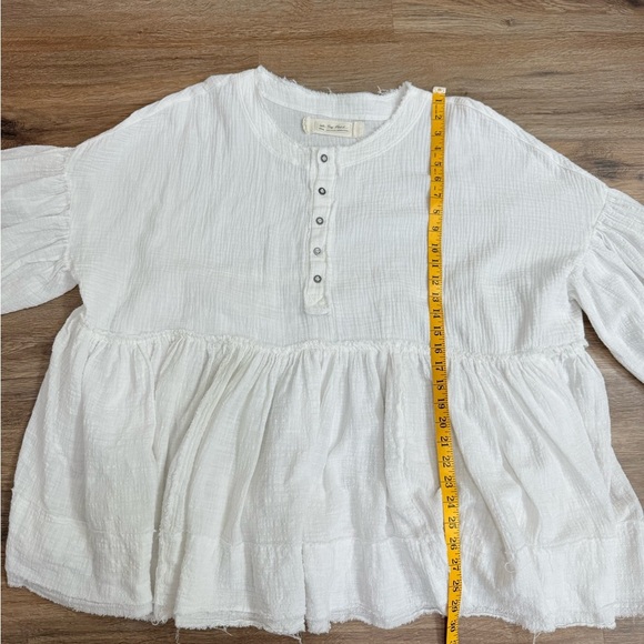 Free People Farrah Lace Pieced Swing Top Shirt Oversize Size M - Picture 10 of 12